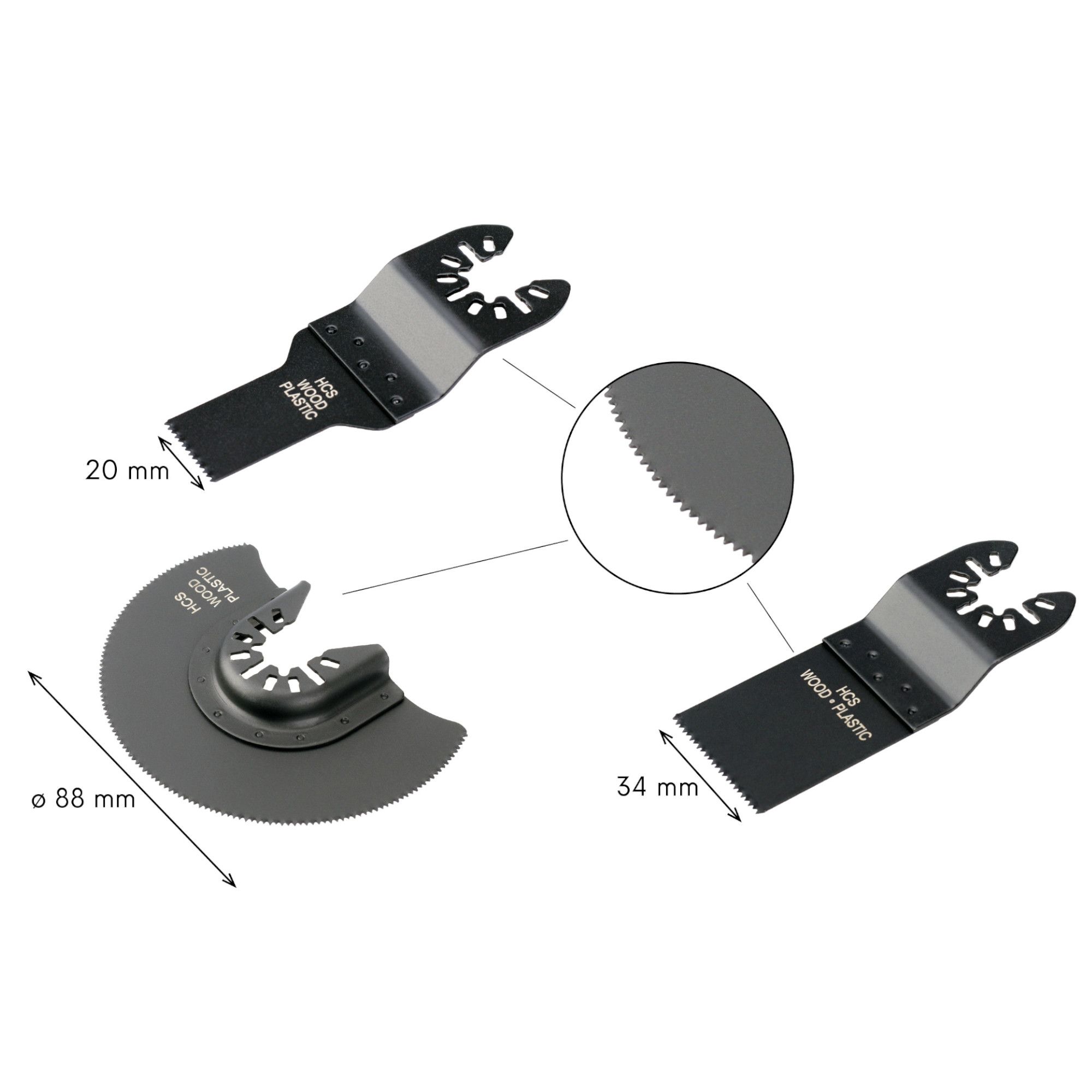 LEVIOR 24320 Sada nástrojů pro multifunkční brusku 3ks (HCS)