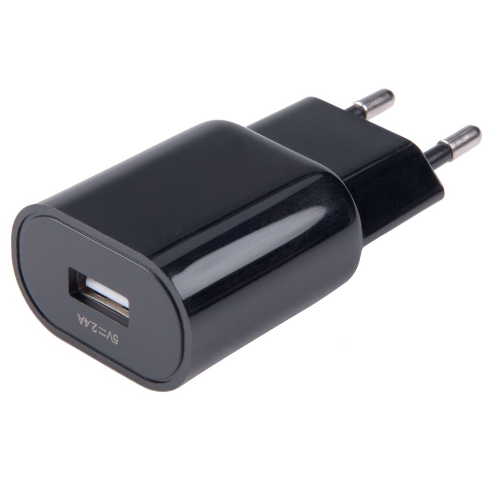 Nabíječka USB do sítě, 2,4A, 12W, 100-240V, černá, EXTOL ENERGY