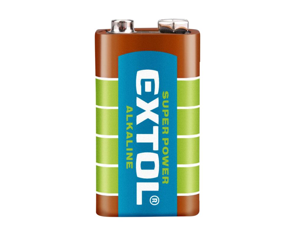 Baterie alkalická, 9V (6LR61), EXTOL ENERGY ULTRA+