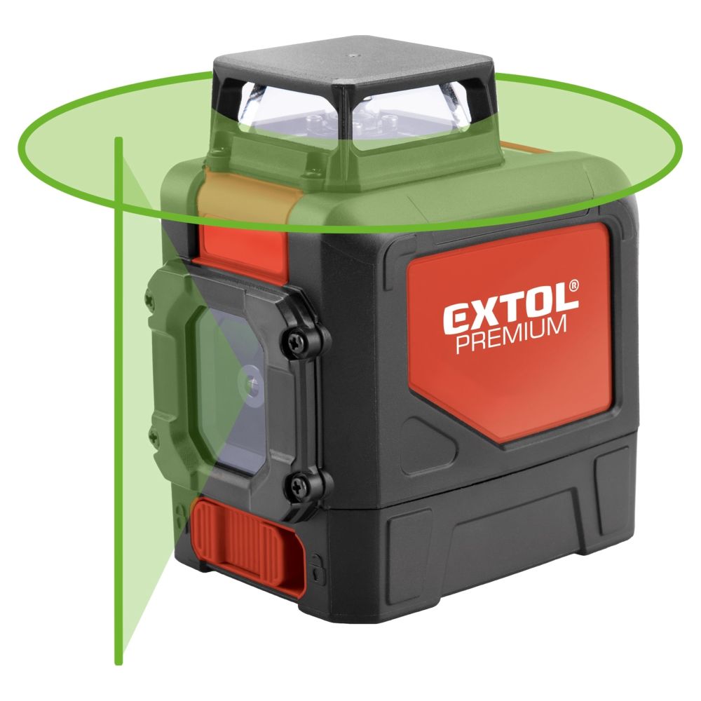 EXTOL PREMIUM 8823307 Laser liniový 360°, křížový samonivelační, zelený