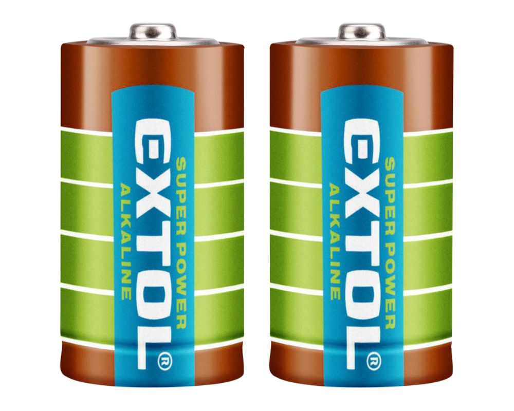 Baterie alkalická, 1,5V, C (LR14), sada 2ks, EXTOL ENERGY ULTRA+