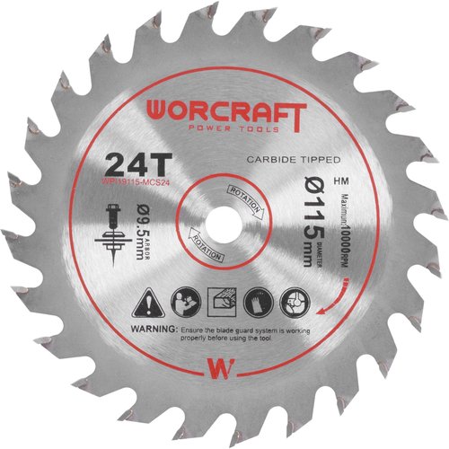 Kotou pilov, na devo, 115mm, 24 zub,  9,5mm, 1,8mm, TCT, WORCRAFT