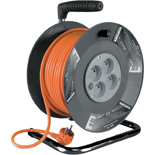 Prodluovac kabel na bubnu, dlka 50m, 4 zs., 3x1,5mm, oran., STREND PRO