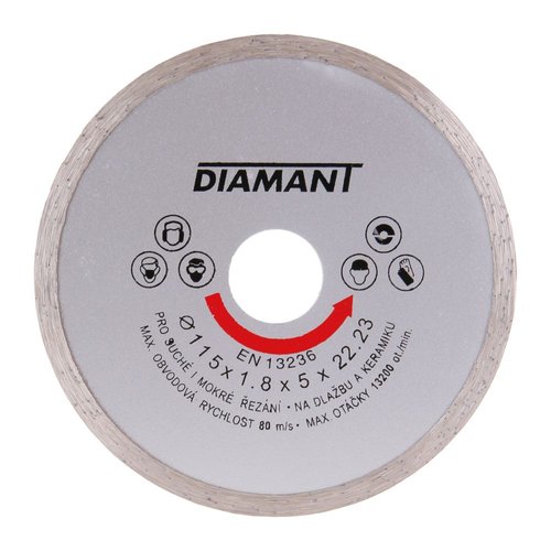 Kotou diamantov, pln, 115mm, 22,2mm, DIAMANT