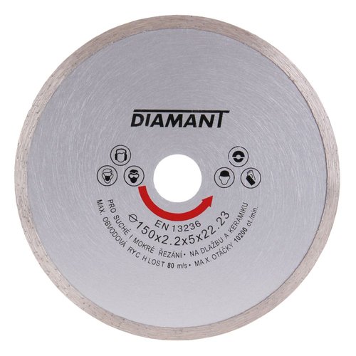 Kotou diamantov, pln, 150mm, 22,2mm