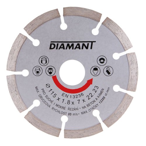 Kotou diamantov, segmentov, 115mm, 22,2mm, DIAMANT