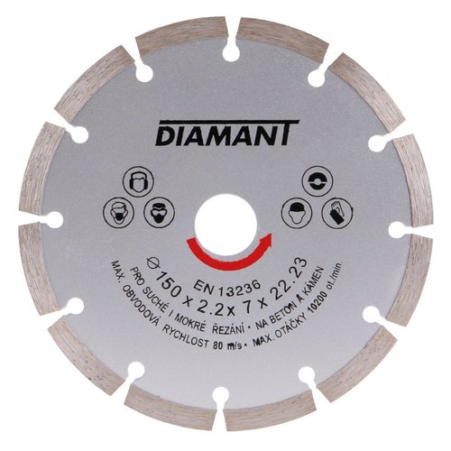 Kotou diamantov, segmentov, 150mm, 22,2mm