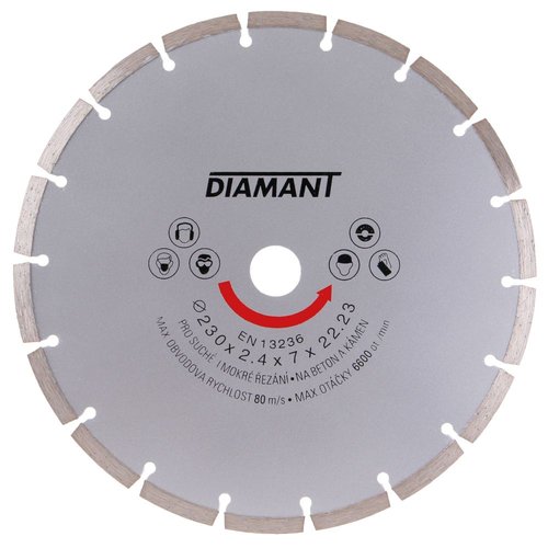 Kotou diamantov, segmentov, 230mm, 22,2mm