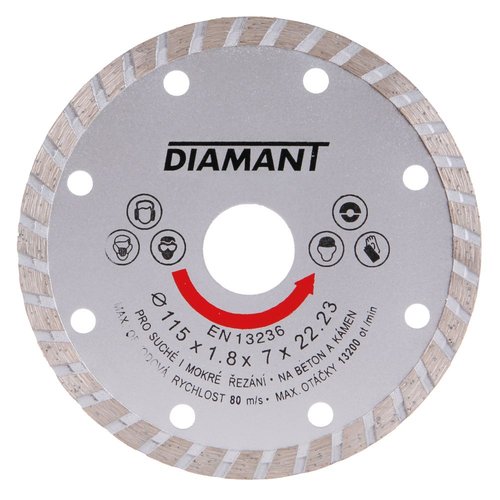 Kotou diamantov, TURBO, 115mm, 22,2mm, DIAMANT