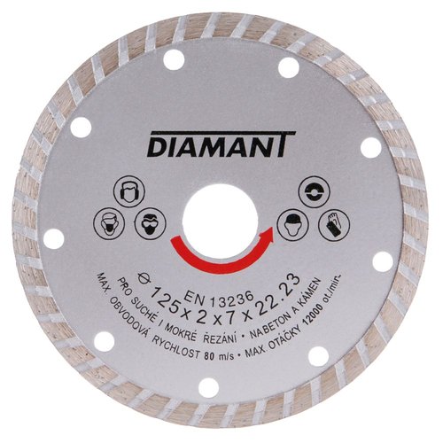 Kotou diamantov, TURBO, 125mm, 22,2mm, DIAMANT