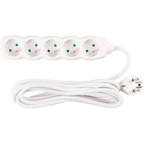 Prodluovac kabel, 3m, 5 zsuvek, 31 mm2, bl, STREND PRO