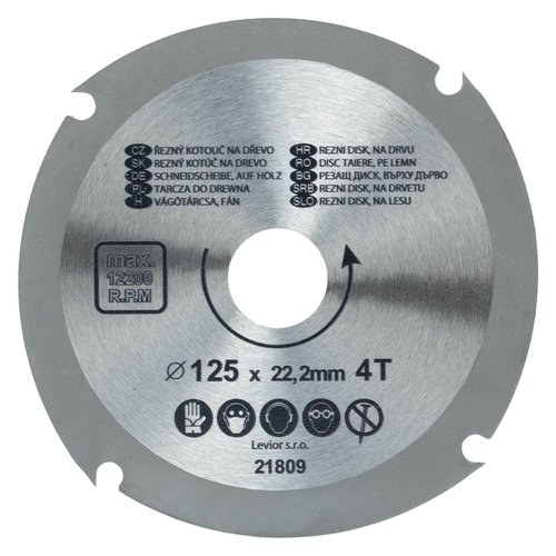 Kotou pilov, na devo, 125mm,  4 zuby, 22,2mm