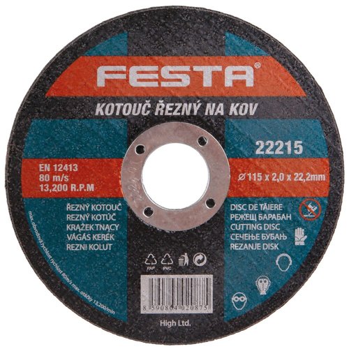 Kotou ezn, 115 x 2,0mm, ocel, FESTA