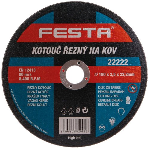 Kotou ezn FESTA, 180 x 2,5mm, ocel