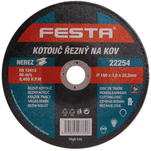 Kotou ezn, 180 x 1,6mm, ocel, FESTA