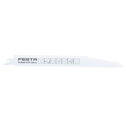 Pilov list do ocasky na kov, 225x1,6mm,  6TPI, BiM, bal. 3ks, FESTA