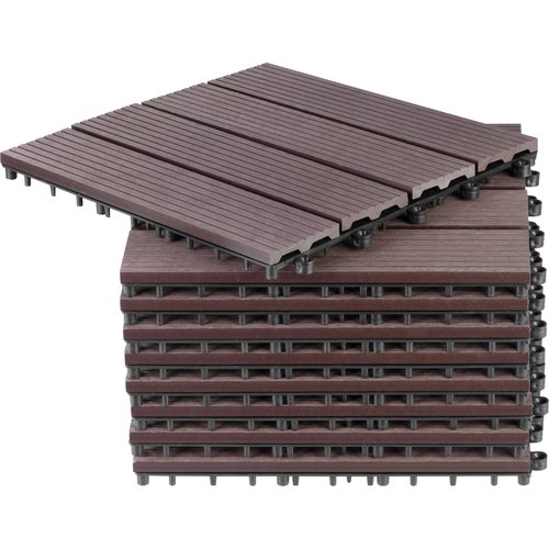Chodnk do zahrady, 31x31cm, plast s WPC efektem deva, bal. 9ks, hnd, STREND PRO