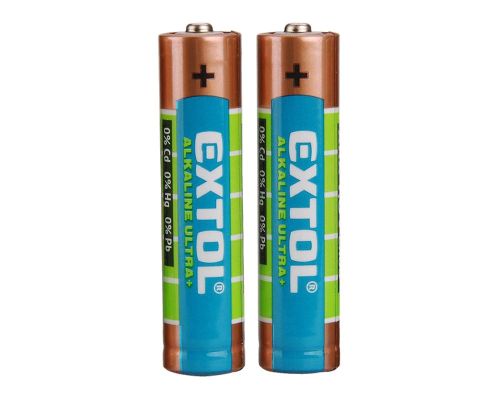Baterie alkalick,  1,5V, AAA (LR03), sada 2ks, EXTOL ENERGY ULTRA+