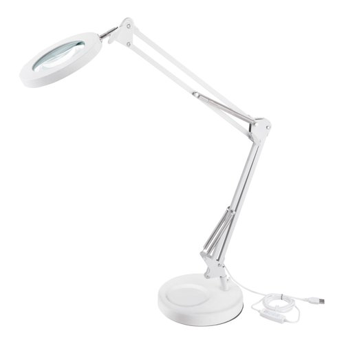 Lampa stoln s lupou bl, 5x zvten, USB napjen, 2400lm, 3 barvy svtla, EXTOL LIGHT