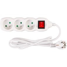 Prodluovac kabel s vypnaem, 1,5m, 3 zsuvky, 31 mm2, bl, STREND PRO