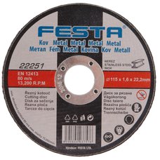 Kotouč řezný FESTA, 115 x 1,6mm, ocel