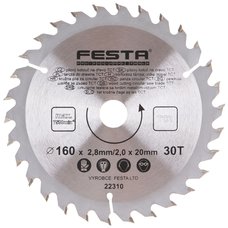 Kotou pilov, na devo, 160mm, 30 zub, 20/16mm, 2,8mm, TCT, FESTA