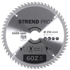 Kotou pilov, na devo, 210mm, 60 zub, 30/20mm, 2,6mm, TCT, STREND PRO