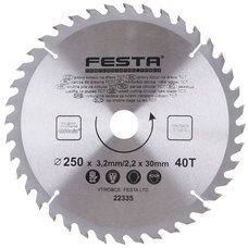 Kotou pilov, na devo, 250mm, 40 zub, 30/20mm, 3,2mm, TCT, FESTA