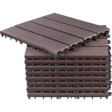 Chodnk do zahrady, 31x31cm, plast s WPC efektem deva, bal. 9ks, hnd, STREND PRO